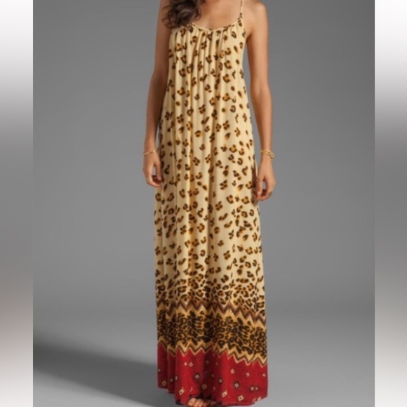 Minkpink Wild Thing Maxi Dress Leopard Animal Print XS Strappy Flowy Boho - Picture 14 of 16